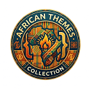 African Themes Collection emblem — a circular badge with a flame and geometric pattern motif